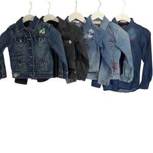 kids bundle Denim jackets  plus 1 denim shirt for girls bundle set of 5